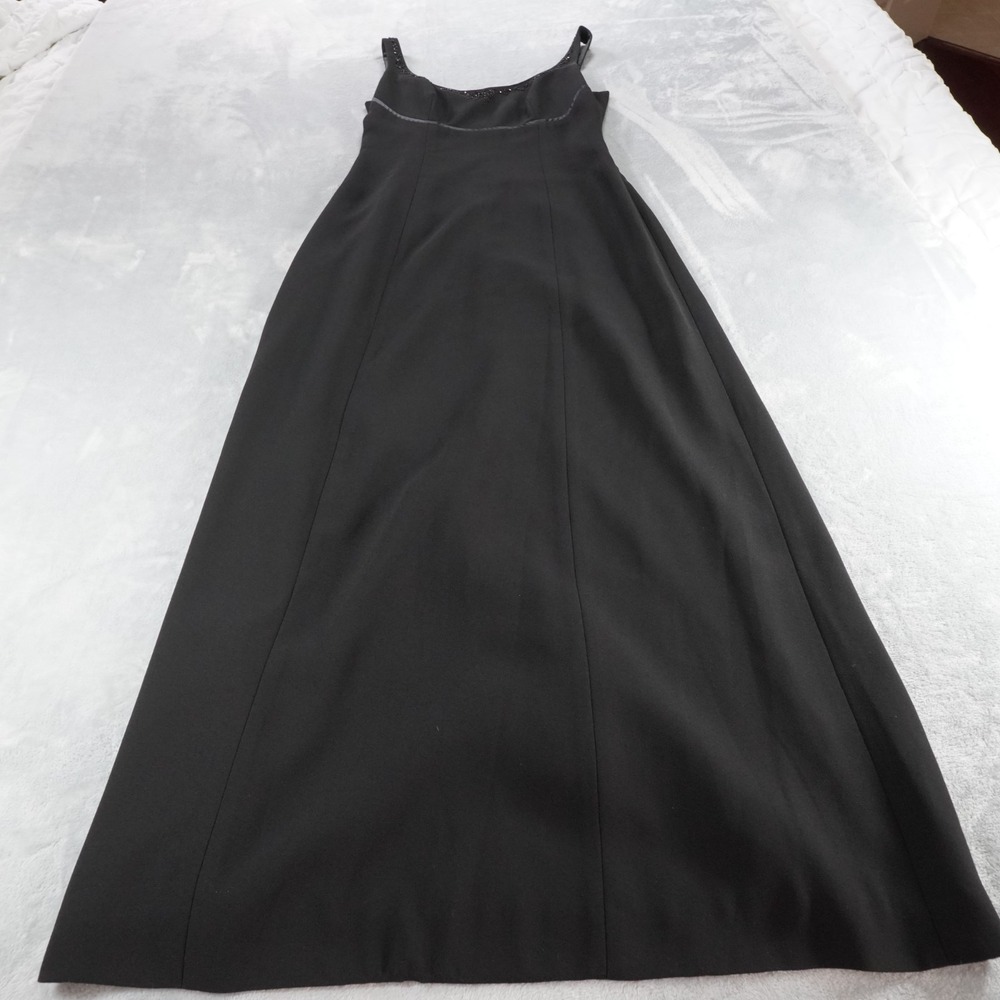 Ann Taylor Maxi Dress Black Empire Waist Sleeveless Gown Prom Y2K Goth Wedding 2 - Picture 15 of 16